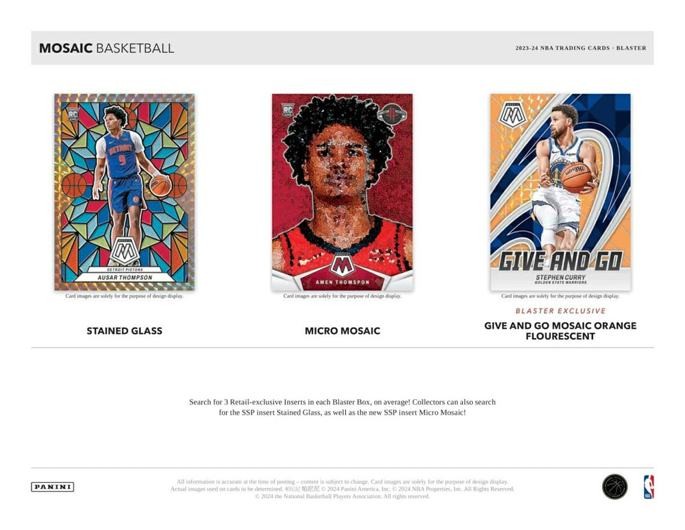 2023/24 Panini Mosaic Basketball NBA Blaster Box Taass for sale