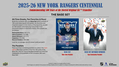 2025/26 Upper Deck New York Rangers 100 Years Centennial Hockey Hobby Tin Lifestyle