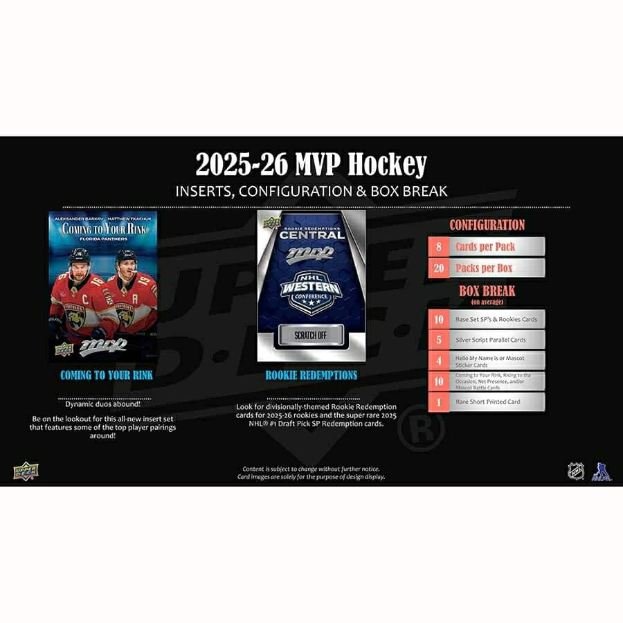 2025/26 Upper Deck MVP Hockey NHL Hobby Box Taass for sale