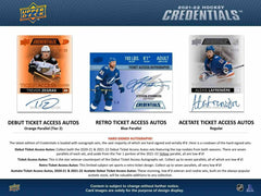 2021/22 Upper Deck Credentials NHL Hockey Hobby Box Classic