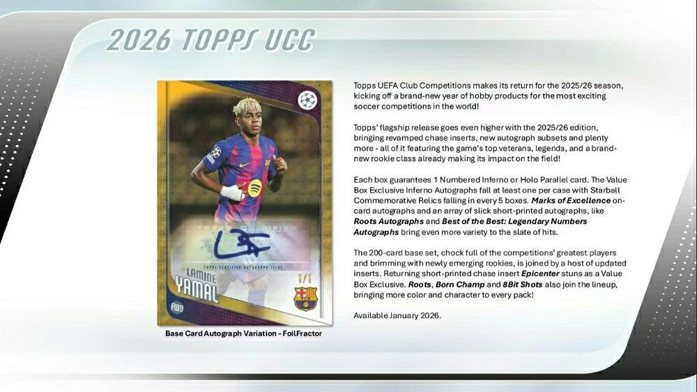 2025/26 Topps UEFA Club Competitions Fußball Blaster Box Fashion