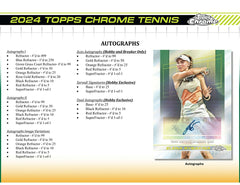 2024 Topps Chrome Tennis Hobby Box Taass sale