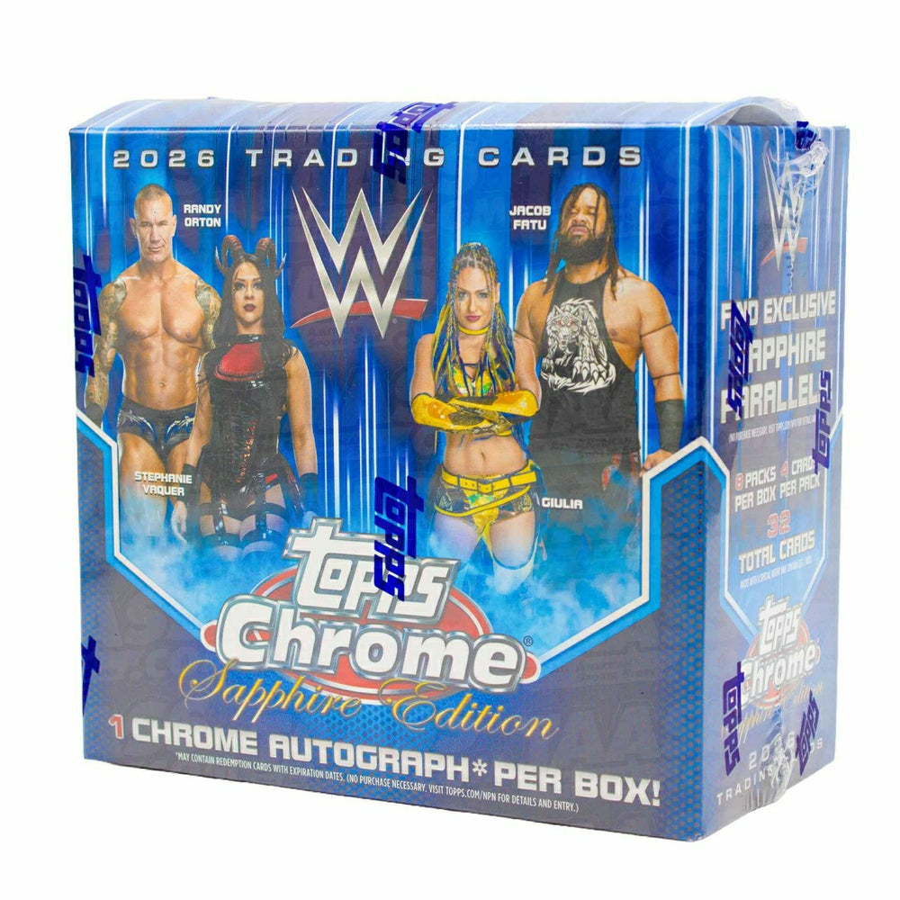2026 Topps Chrome WWE Sapphire Edition Wrestling Hobby Box Taass US