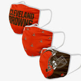 Cleveland Browns Face Covering NFL Face Mask (3-Pack) Taass US