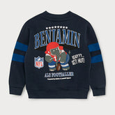 Benjamin als Footballer L&L '96 Crew Box NFL Sweater Navy (KIDS) Fashion
