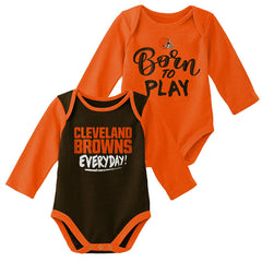 Cleveland Browns Born to Play NFL Baby Bodysuit Set (2-Piece) Taass US