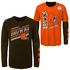 Cleveland Browns NFL Football 3-in-1 Combo Shirt Set (YOUTH) Fashion