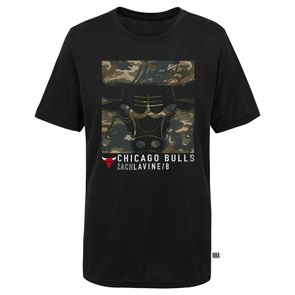 Chicago Bulls Zach Lavine Camo Logo NBA T-Shirt Black Taass US