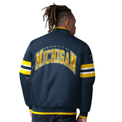 Michigan Wolverines Starter Scout Varsity NCAA Jacket Navy Fashion