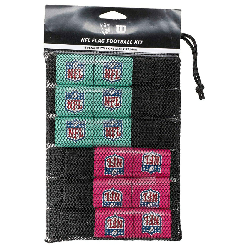 Wilson NFL Flag Football Kit 6 Belts (Mint/Pink) Taass sale