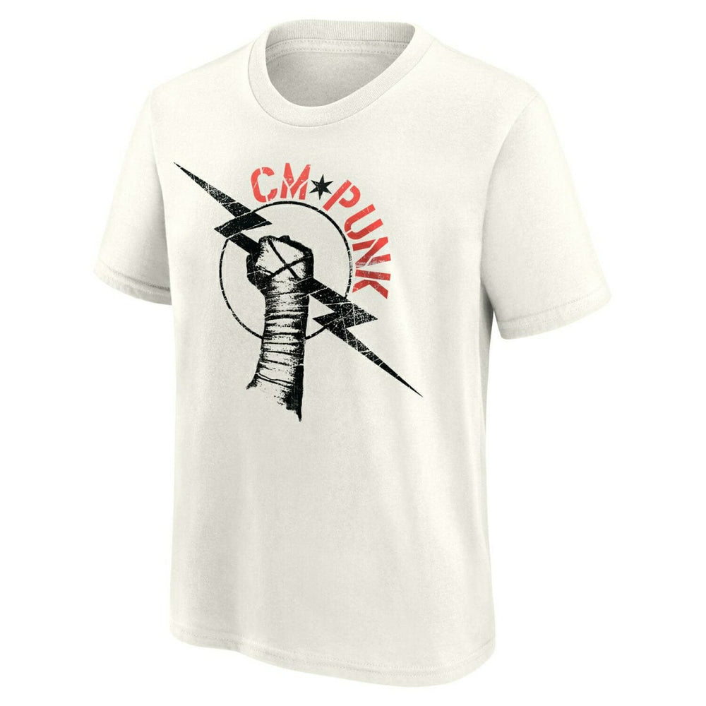 CM Punk WWE Superstar T-Shirt Cream (YOUTH) Fashion