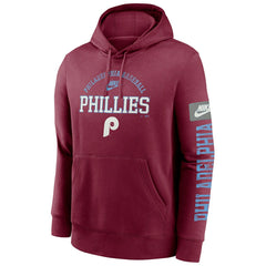 Philadelphia Phillies Nike Club Cooperstown Splitter MLB Hoodie Maroon Classic