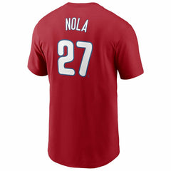 Aaron Nola #27 Philadelphia Phillies Nike Player MLB T-Shirt Red Taass for sale