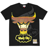 Chicago Bulls Big Face 4.0 Heavyweight Mitchell & Ness NBA T-Shirt Black Fashion