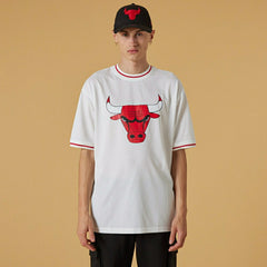 Chicago Bulls Logo Oversized New Era Mesh NBA T-Shirt White Taass sale