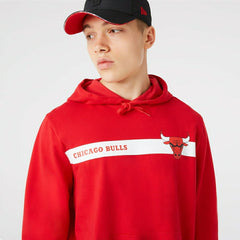 Chicago Bulls Stripe New Era NBA Hoodie Red Fashion