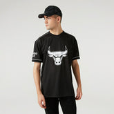 Chicago Bulls Oversized New Era Mesh NBA Fan Jersey Black Fashion