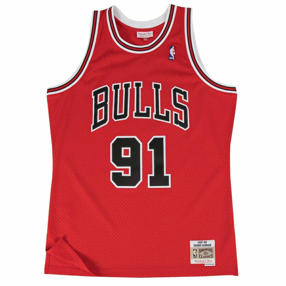Dennis Rodman #91 Chicago Bulls 1997-98 Mitchell & Ness Swingman NBA Jersey Red Lifestyle