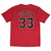 Scottie Pippen #33 Chicago Bulls Name & Number NBA Tee Red Fashion