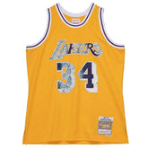 Shaq O'Neal #34 Los Angeles Lakers 75th Anniversary Mitchell & Ness Swingman NBA Jersey Yellow Taass sale