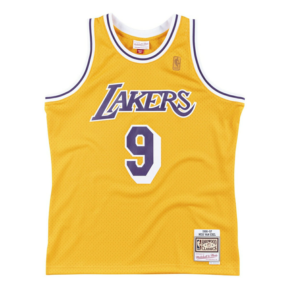 Nick Van Exel #9 Los Angeles Lakers 1996-97 Mitchell & Ness Swingman NBA Jersey Yellow Lifestyle