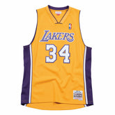 Shaq O'Neal #34 Los Angeles Lakers 1999-00 Mitchell & Ness Swingman NBA Jersey Yellow Classic