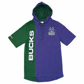 Milwaukee Bucks Split Mitchell & Ness Short Sleeve NBA Hoodie Taass sale