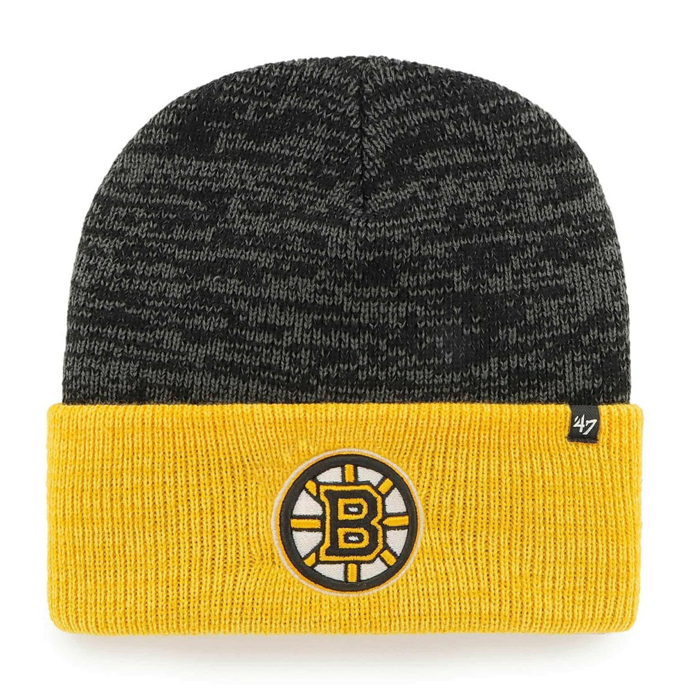 Boston Bruins '47 Two-Tone Brain Freeze Beanie NHL Knit Hat Taass US