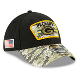 Green Bay Packers 2021 NFL On-Field Salute to Service New Era 39THIRTY Flex Fit Cap Fashion
