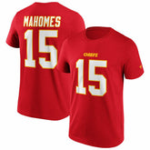 Patrick Mahomes #15 Kansas City Chiefs Iconic Player NFL T-Shirt Red Fashion