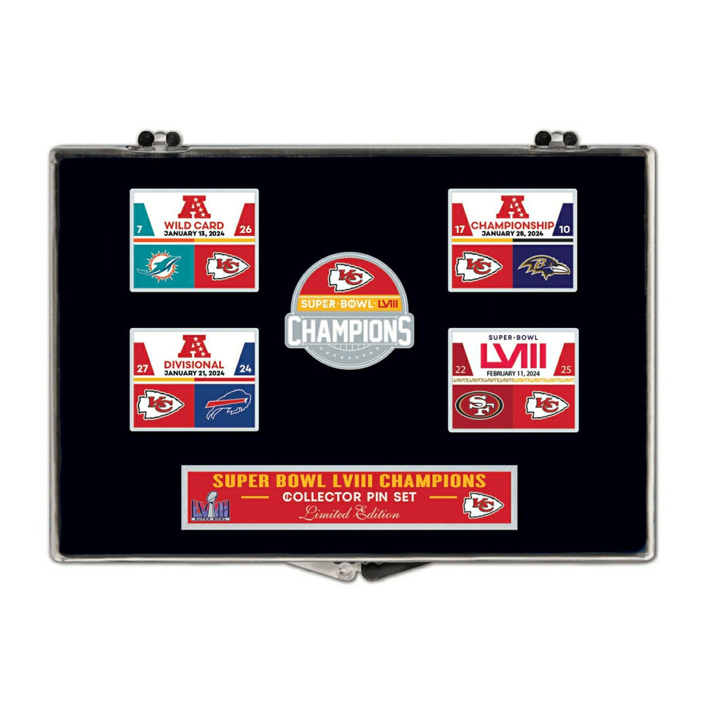 Kansas City Chiefs Super Bowl LVIII Champions Collector Pin Set Fashion