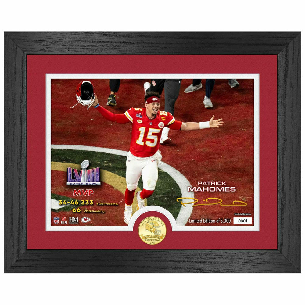 Patrick Mahomes Super Bowl LVIII MVP Bronze Coin Framed NFL Photo Classic