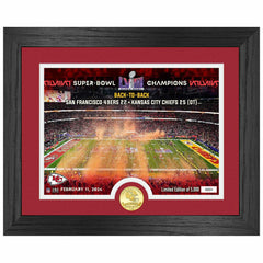 Kansas City Chiefs Super Bowl LVIII Champions Bronze Coin Celebration Framed NFL Photo Lifestyle