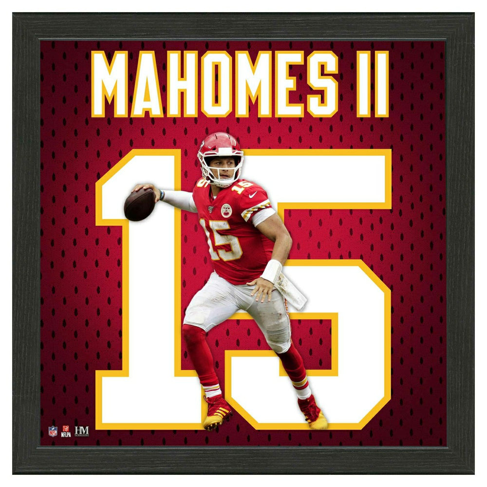 Patrick Mahomes #15 Kansas City Chiefs Impact Jersey Framed NFL Photo Taass for sale