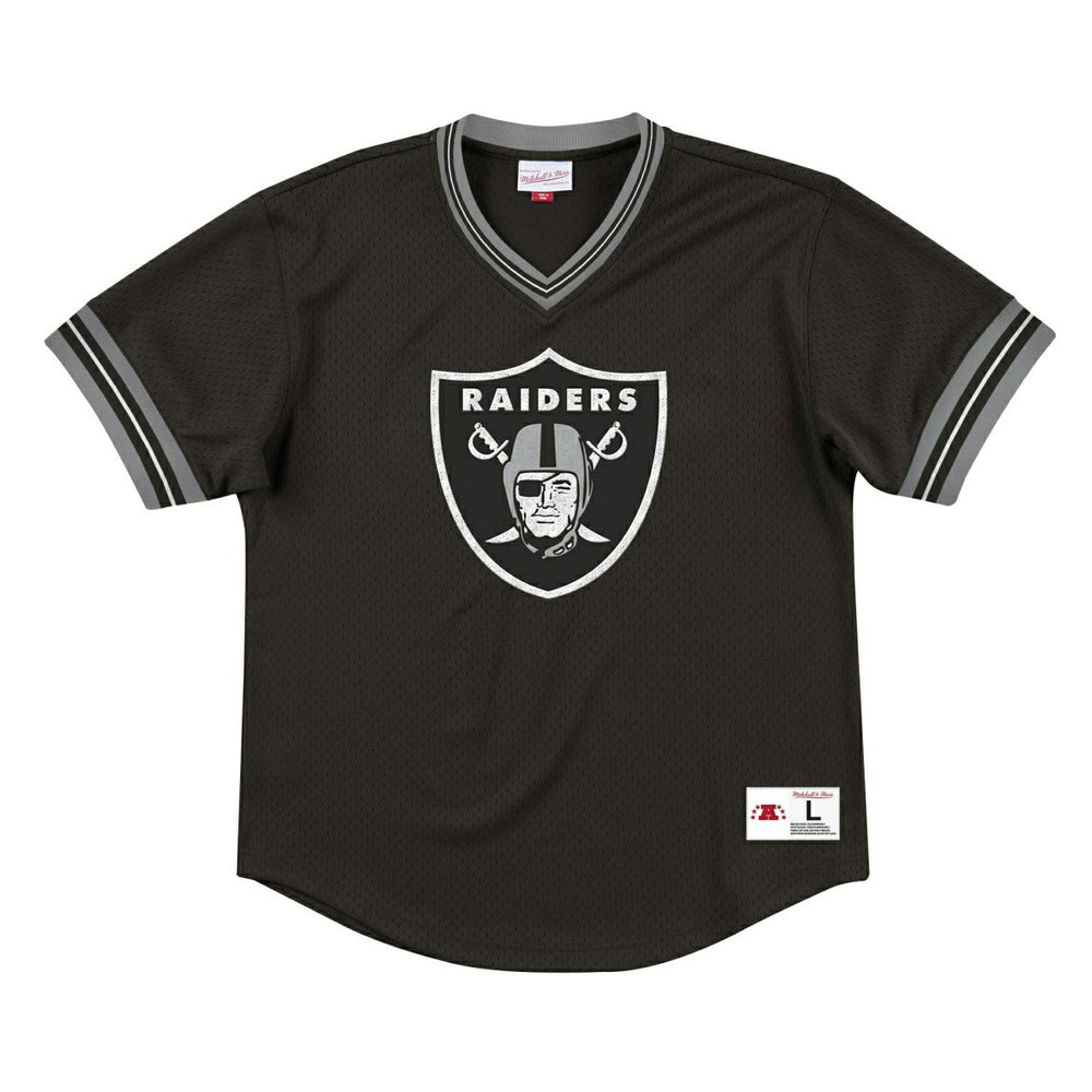 Oakland Raiders Unbeaten Mitchell & Ness NFL V-Neck Mesh Shirt Black Taass sale