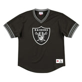 Oakland Raiders Unbeaten Mitchell & Ness NFL V-Neck Mesh Shirt Black Taass sale