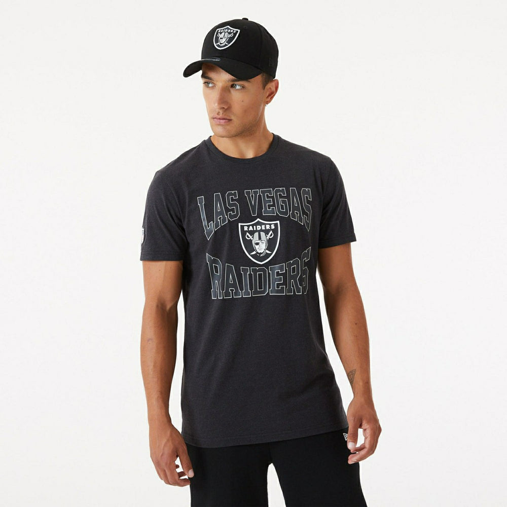 Las Vegas Raiders Team Arch New Era NFL T-Shirt Charcoal Classic