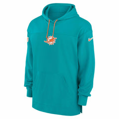 Miami Dolphins 2024 NFL On-Field Sideline Nike Jersey Hoodie Aqua Classic