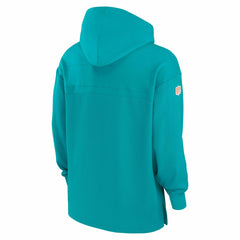 Miami Dolphins 2024 NFL On-Field Sideline Nike Jersey Hoodie Aqua Classic