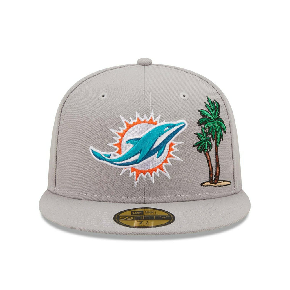 Miami Dolphins Tropical New Era 59FIFTY Fitted NFL Cap Lifestyle