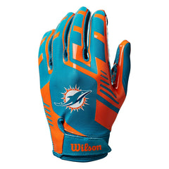 Miami Dolphins Wilson Stretch-Fit NFL Receivers Gloves Taass sale