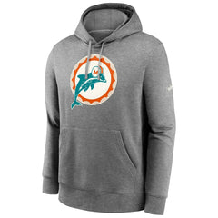 Miami Dolphins Rewind Logo Nike Club NFL Hoodie Gray Classic