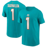 Tua Tagovailoa #1 Miami Dolphins Nike Player NFL T-Shirt Aqua Lifestyle
