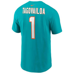 Tua Tagovailoa #1 Miami Dolphins Nike Player NFL T-Shirt Aqua Lifestyle