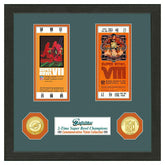Miami Dolphins Super Bowl Tickets Bronze Coins Framed NFL Photo Taass US