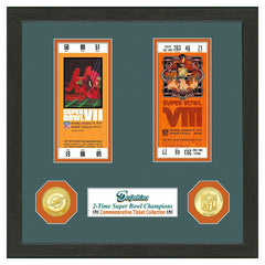 Miami Dolphins Super Bowl Tickets Bronze Coins Framed NFL Photo Taass US