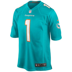 Tua Tagovailoa #1 Miami Dolphins Nike Game NFL Football Jersey Aqua Taass US