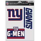 New York Giants Multi-Use NFL Decals Set (3 Pcs.) Taass for sale