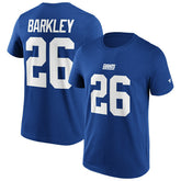 Saquon Barkley #26 New York Giants Iconic Player NFL T-Shirt Blue Lifestyle