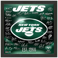 New York Jets 2023/24 Signature Team Logo Framed NFL Photo Taass US